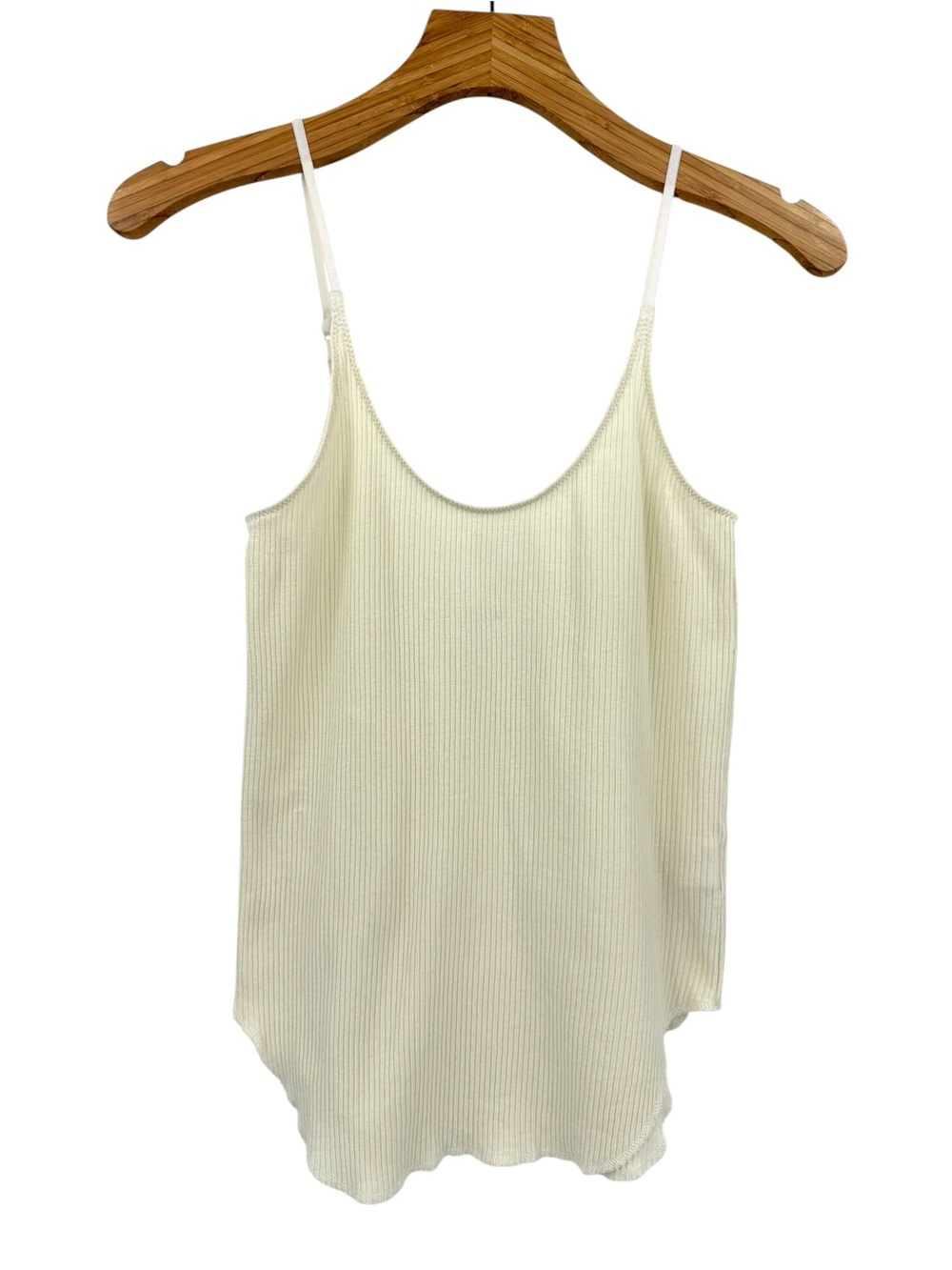 MOUSSY Vintage Camisole Off White Ribbed Slim Spaghetti Straps L